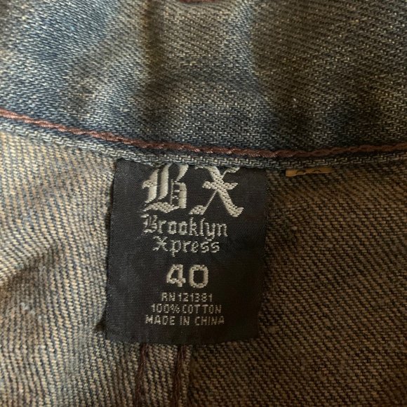 Brooklyn Express wide leg denim shorts, western design, 100% cotton size 40 - Picture 3 of 6